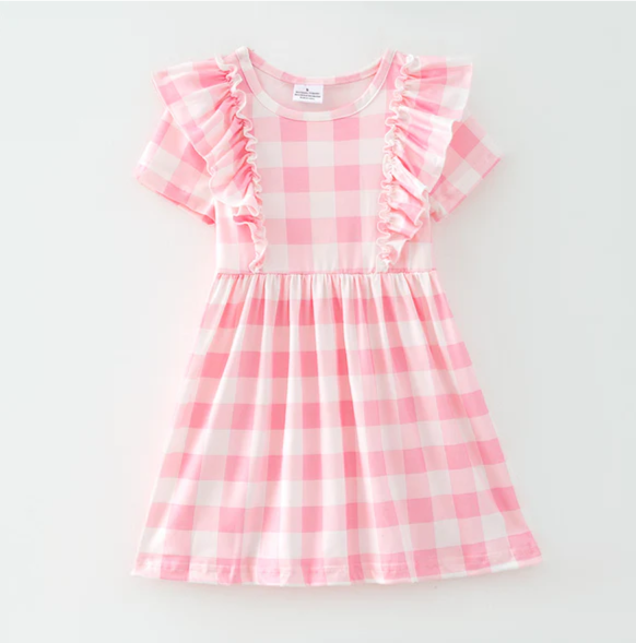 PINK GINGHAM SPRING DRESS