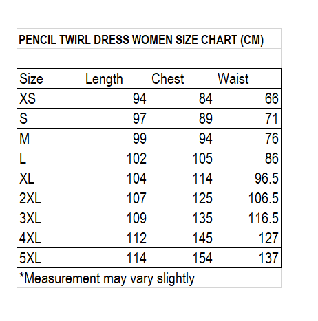 PENCIL TWIRLY DRESS KIDS & ADULTS