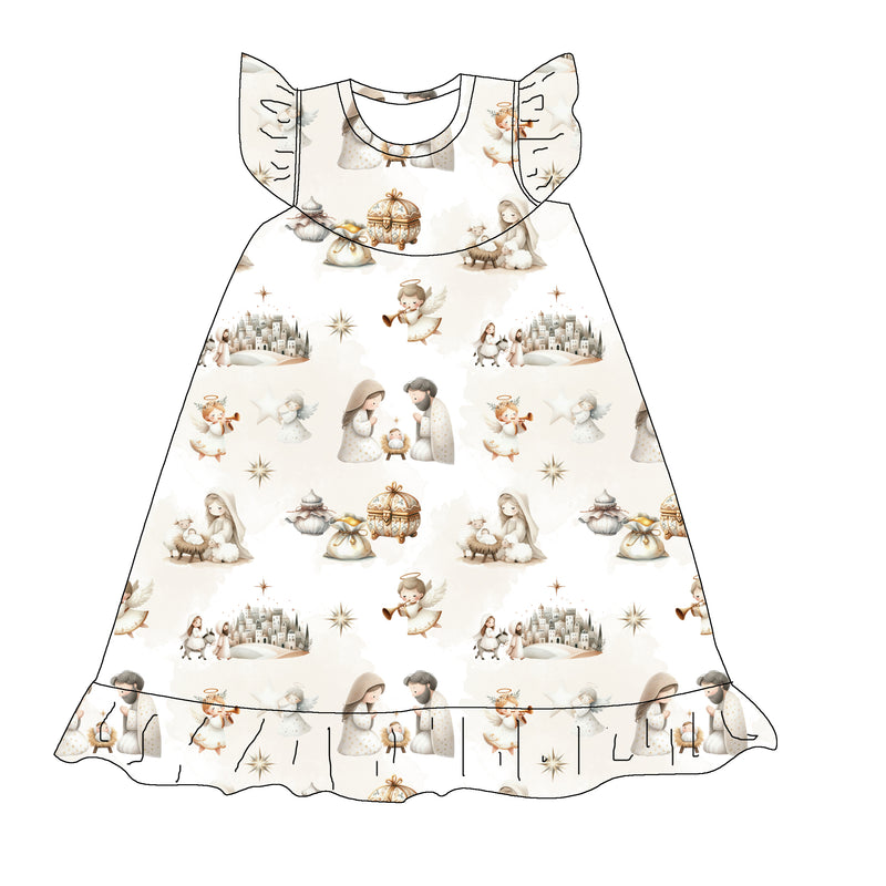 NATIVITY FLUTTER NIGHTGOWN KIDS & ADULTS - PREORDER