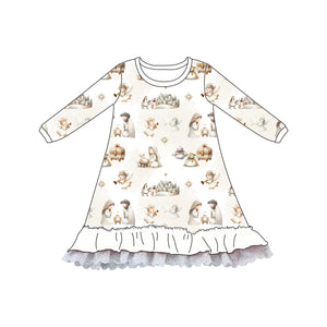 NATIVITY LONG SLEEVES NIGHTGOWN KIDS & ADULTS - PREORDER