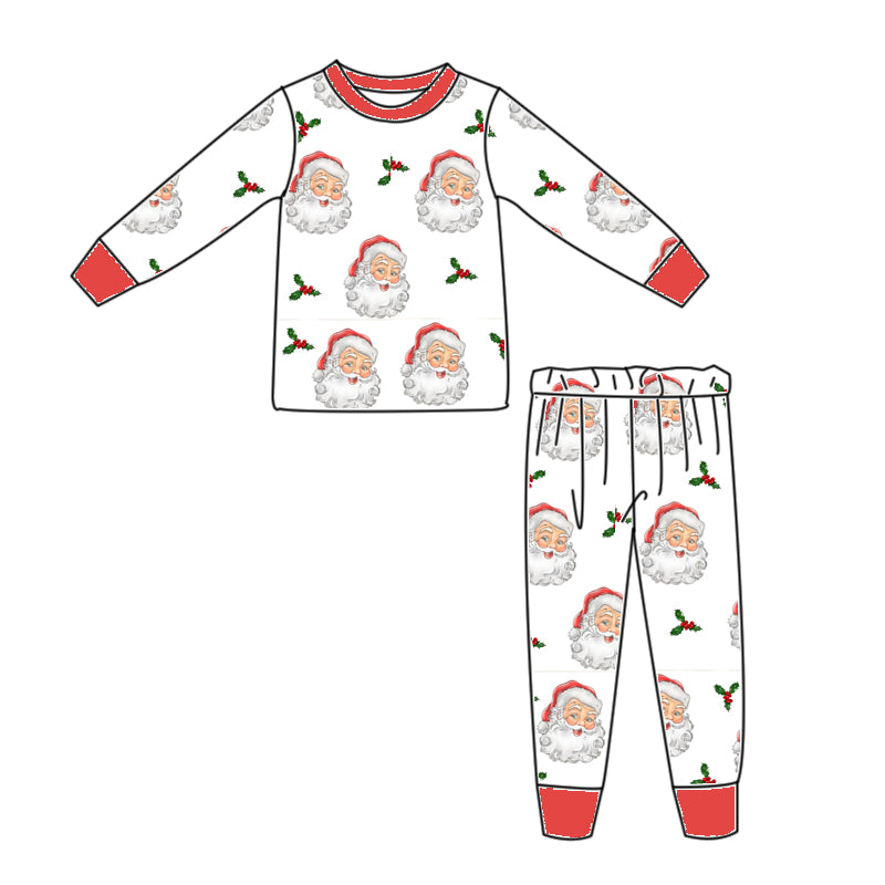 VINTAGE SANTA PAJAMAS WHITE - PRE-ORDER