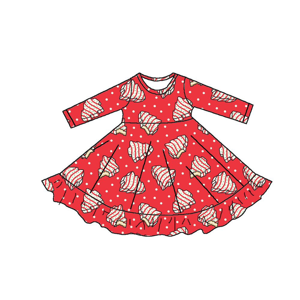 CHRISTMAS CAKES LONG SLEEVES DRESS - PRE-ORDER