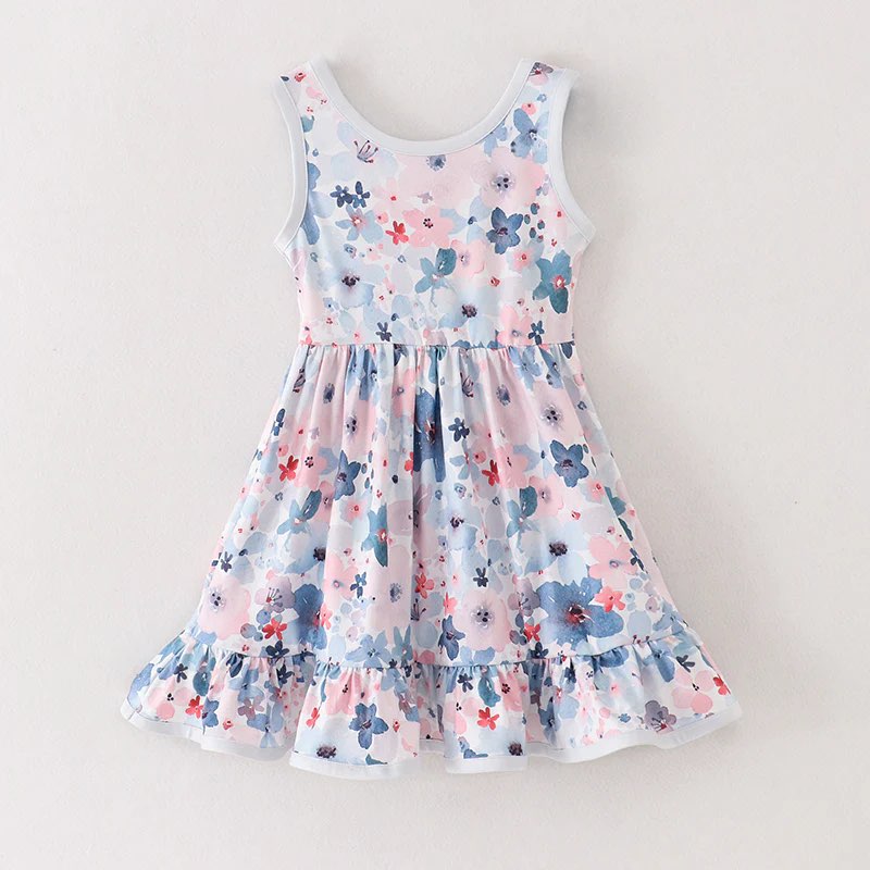 BLUE FLORAL TANK DRESS