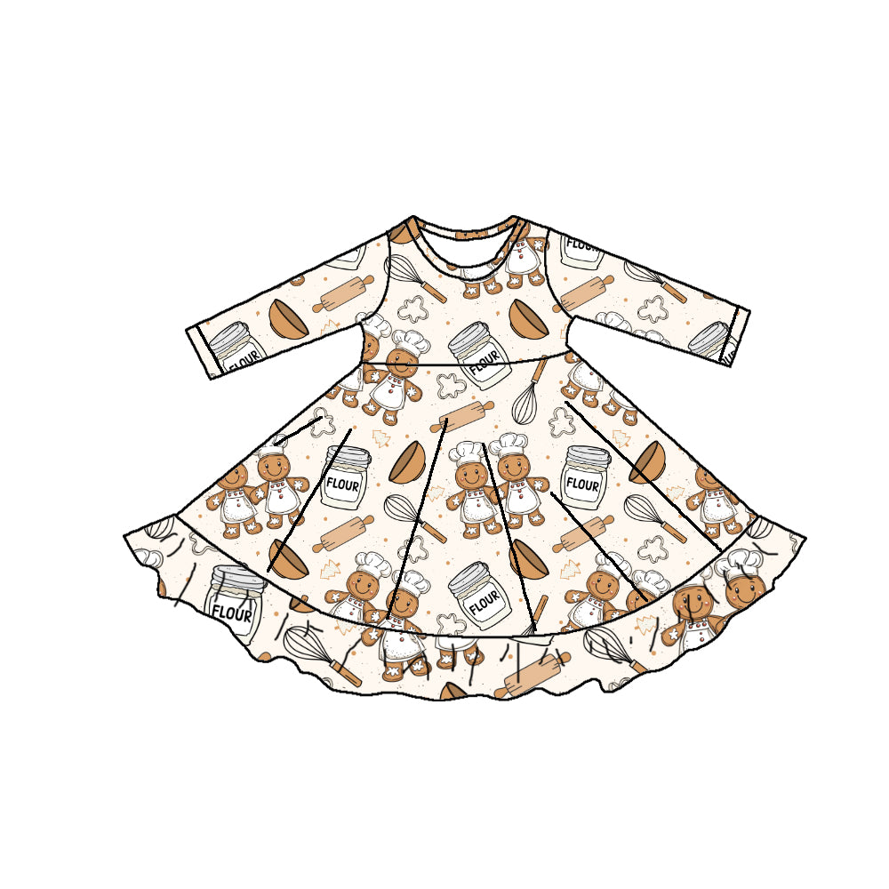 CHRISTMAS BAKING TWIRL DRESS KIDS & ADULTS - PREORDER - IVORY - Christmas2025