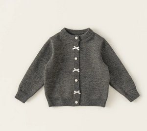 GREY BOW CARDIGAN - Fall2025