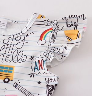 BACK TO SCHOOL RAINBOW FLUTTER DRESS