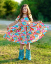 PASTEL PUMPKIN TWIRL DRESS