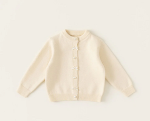 IVORY BOW CARDIGAN - Fall2025