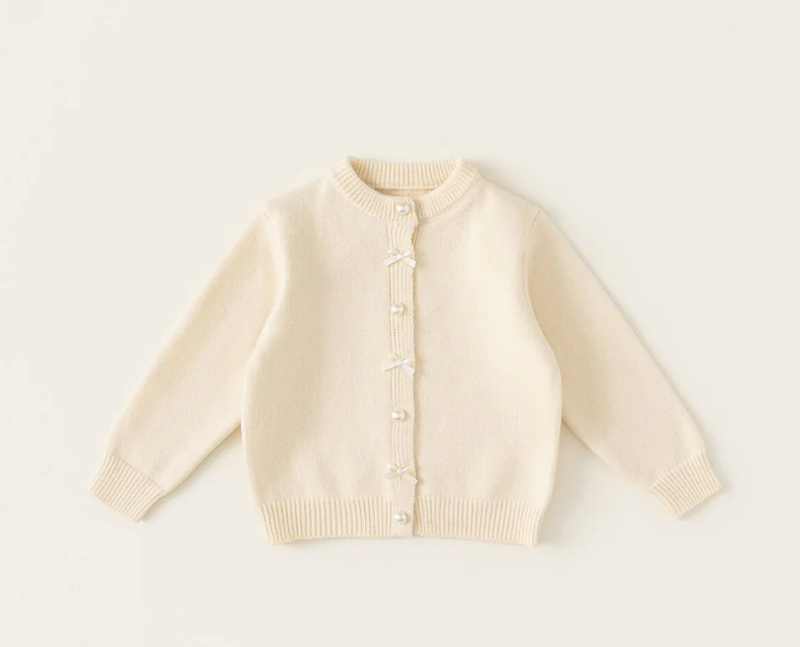 IVORY BOW CARDIGAN - Fall2025