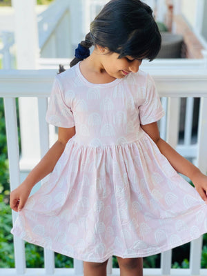 PINK & WHITE RAINBOW DRESS