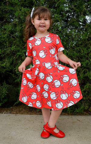 BASEBALL TWIRL DRESS