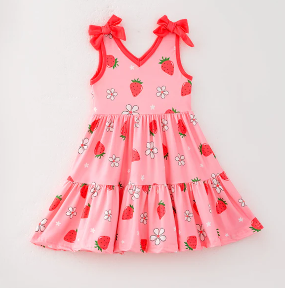 STRAWBERRY BOW TANK DRESS