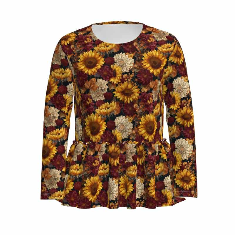 SUNFLOWER KIDS & ADULT PEPLUM TOP - PREORDER