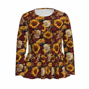 SUNFLOWER KIDS & ADULT PEPLUM TOP - PREORDER