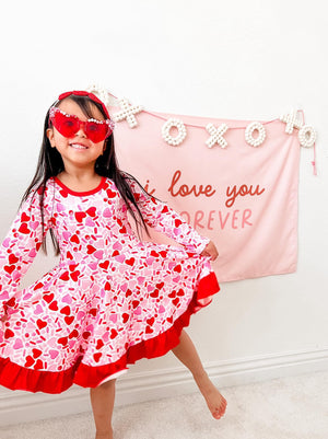 VALENTINE SPRINKLES HEART TWIRLY DRESS