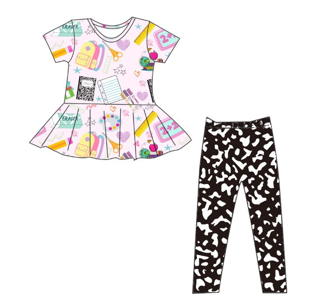 BACK TO SCHOOL PEPLUM SET