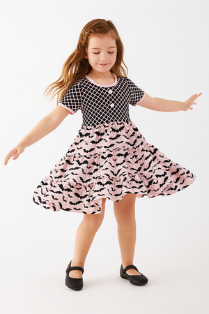BATS TIERS DRESS - PINK  Halloween2025