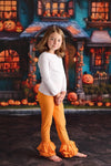 ORANGE RUFFLE PANTS