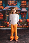 ORANGE RUFFLE PANTS