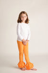 ORANGE RUFFLE PANTS