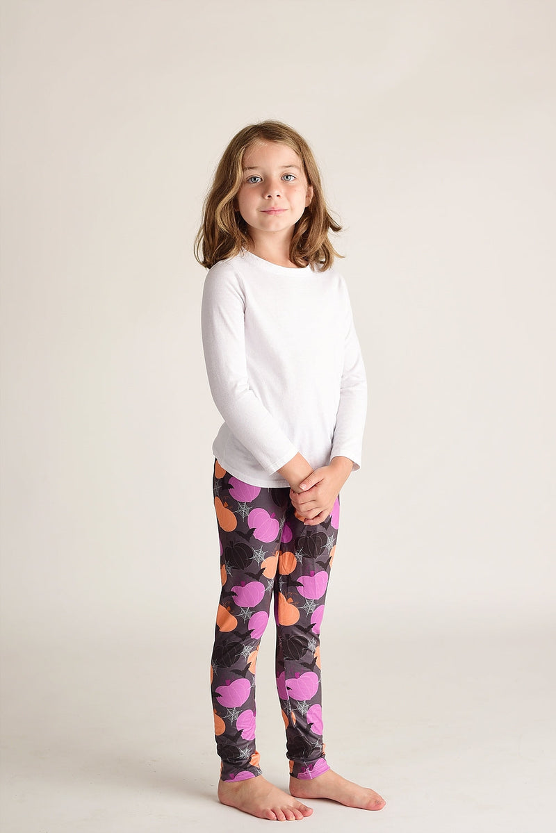 PURPLE PUMPKIN & BATS LEGGINGS