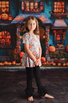 SKULL & PUMPKIN PEPLUM TOP