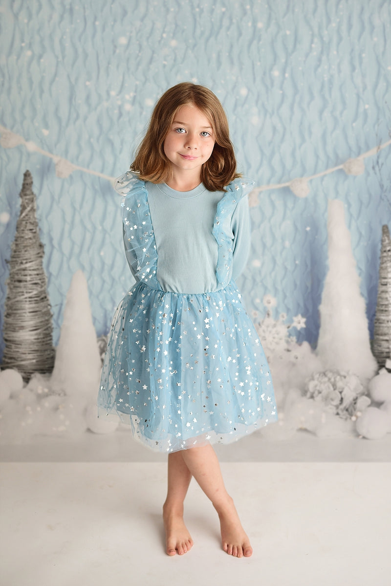 SNOWY BLUE STAR TUTU DRESS