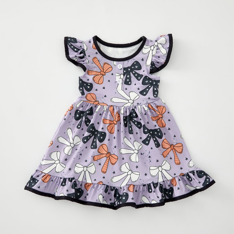 HALLOWEEN PURPLE BOW DRESS DRESS