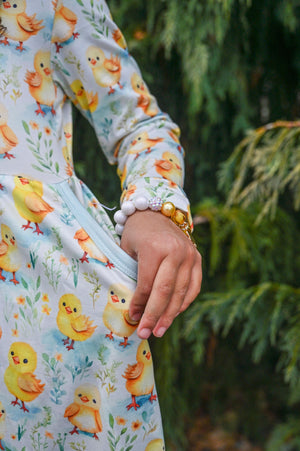 EASTER CHICKS DRESS WITH POCKETS