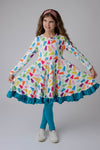 RAINBOW PEEP BUNNIES DRESS & LEGGINGS SET