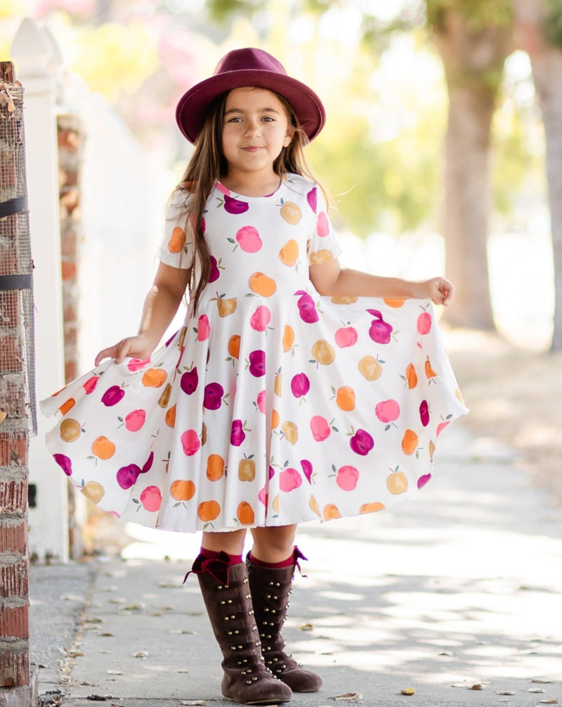 FALL APPLES TWIRLY DRESS