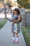 BACK TO SCHOOL STRIPE TWIRL DRESS