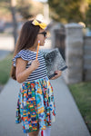 BACK TO SCHOOL STRIPE TWIRL DRESS