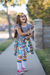 BACK TO SCHOOL STRIPE TWIRL DRESS