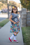 BACK TO SCHOOL STRIPE TWIRL DRESS