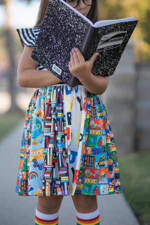 BACK TO SCHOOL STRIPE TWIRL DRESS
