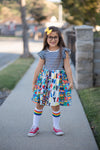 BACK TO SCHOOL STRIPE TWIRL DRESS