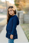 DENIM BUTTONED HOODIE