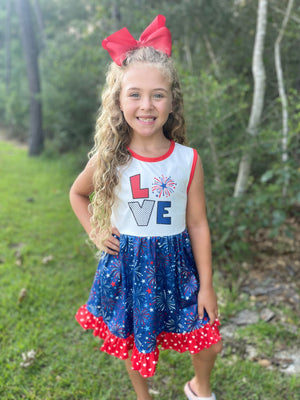 PATRIOTIC LOVE FIRE WORK DRESS