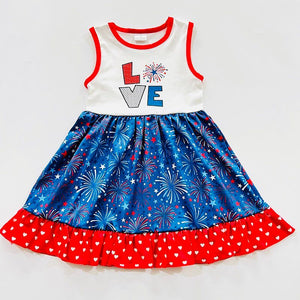 PATRIOTIC LOVE FIRE WORK DRESS