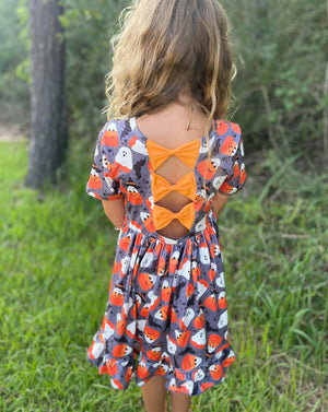 CANDY CORN BOW DRESS