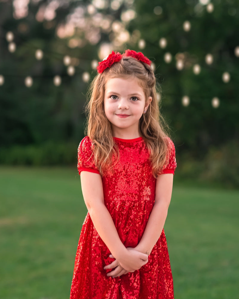 EVA RED SPARKLE DRESS PRESALE