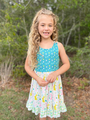 EASTER BUNNY GREEN DRESS