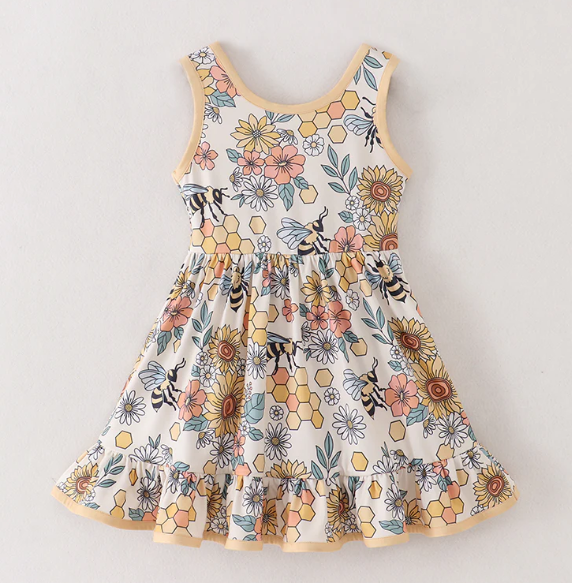 SPRING BEE FLORAL DRESS WITH POCKETS