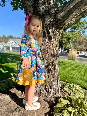 FALL FLORAL DRESS WITH POCKETS