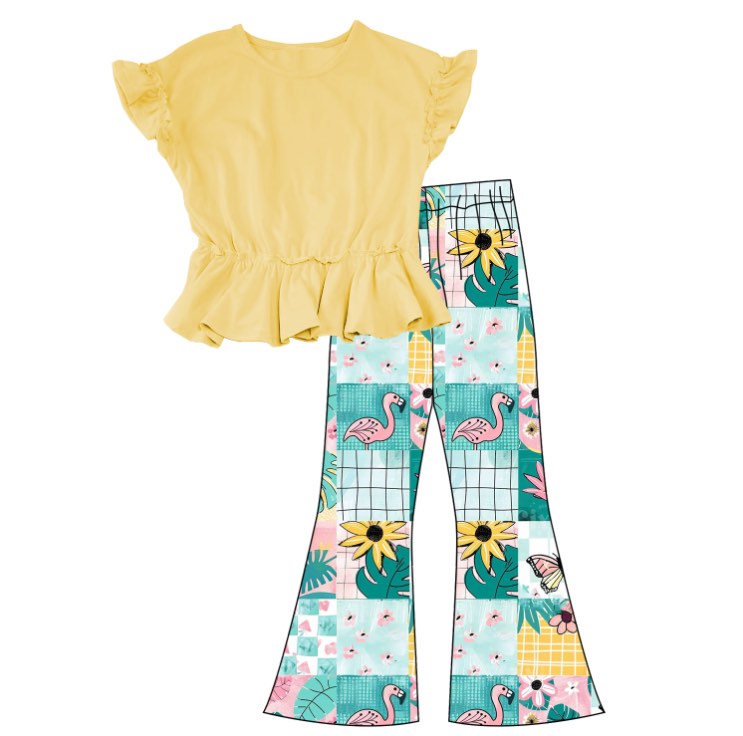 FLAMINGO PATCHWORK OUTFIT SET PREORDER