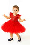 SABRINA RED SPARKLE DRESS  - Christmas2025
