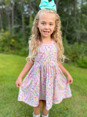 CRAYONS POSITIVE AFFIRMATION DRESS WITH POCKETS - PINK PREORDER