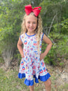 PATRIOTIC TREAT BACK BOW DRESS