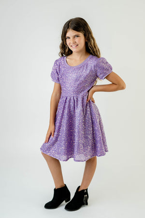 EVA PURPLE SPARKLE DRESS